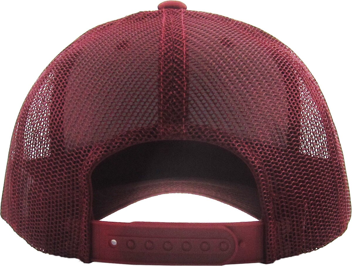 Burgundy Classic 6 Panel Trucker Mesh Snapback Back View